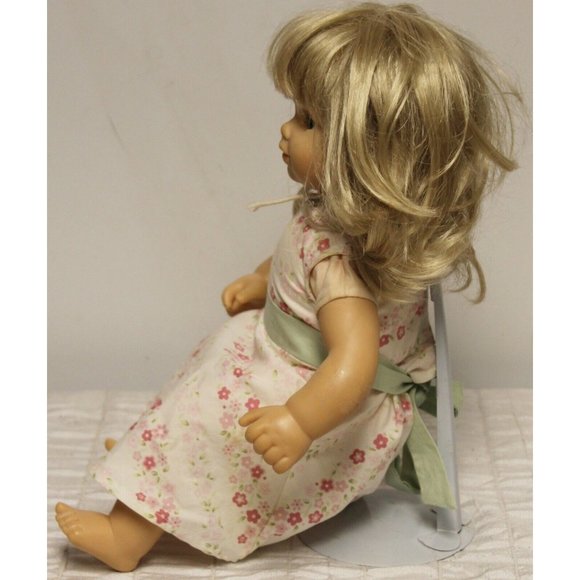 American Girl Bitty Baby Doll Light Blonde Blue Eyed 15" Floral Dress - Picture 4 of 12